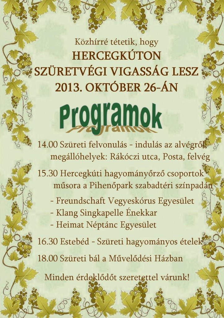szüretvégi vigasság 2013
