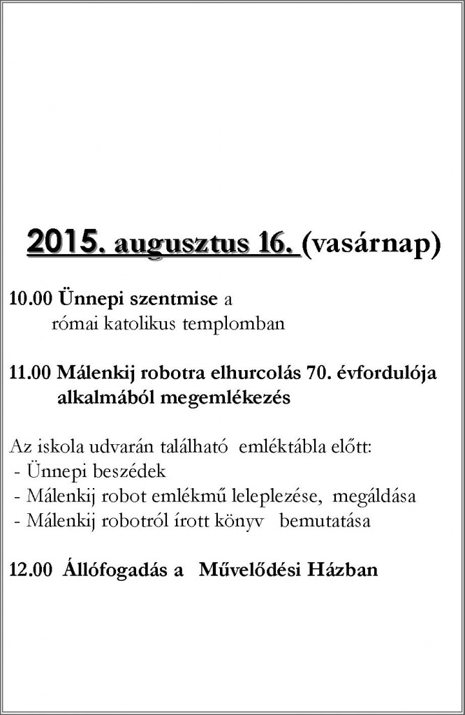 Málenkij robot szobor avatás